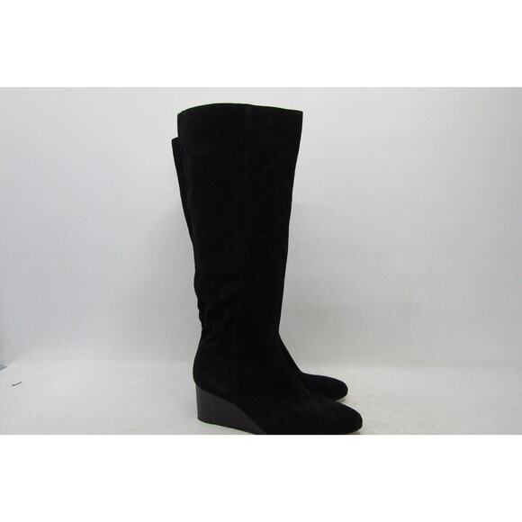 Sole Society Womens Size 6.5 M Black Suede Knee High Wedge Fashion Boots - Picture 3 of 11